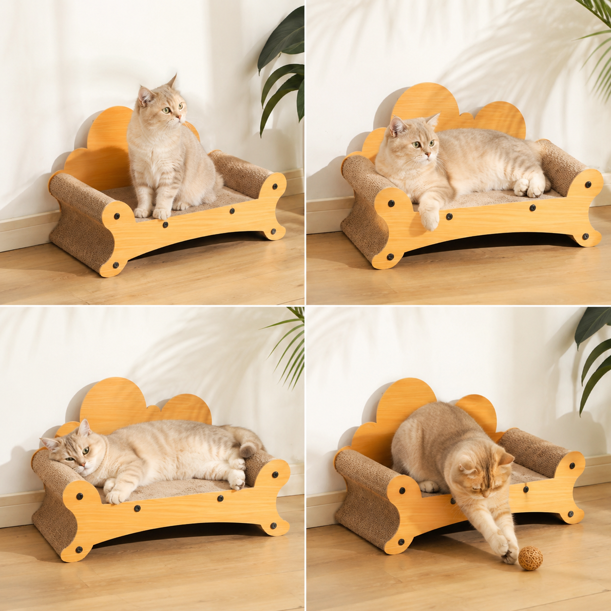Cat Couch Sofa - Cat bed - Large -  Oak
