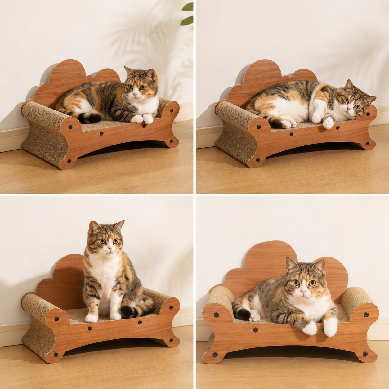 Cat Couch Sofa - Cat bed - Medium -  Walnut