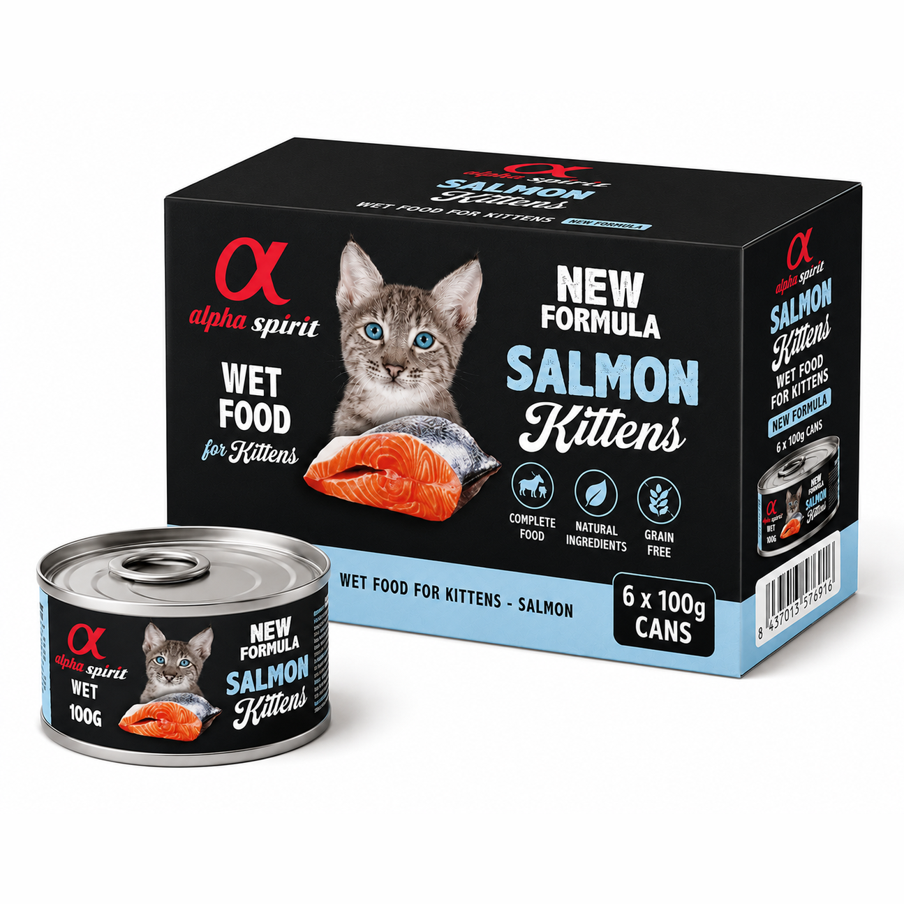 Wet Food for Kittens Salmon, 6x100 g cans