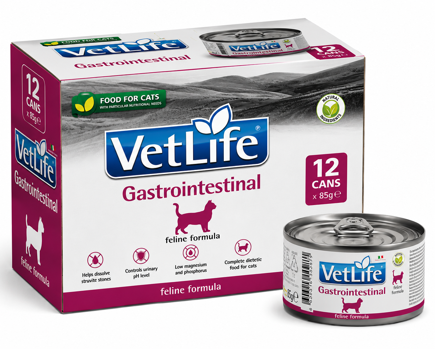 Farmina Vet Life Natural Diet Cat Gastrointestinal 85gx12pcs