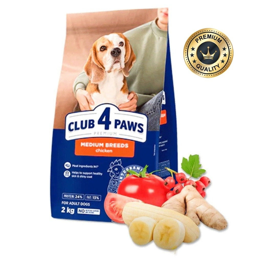 CLUB 4 PAWS for medium breeds. Complete dry food for adult dogs 2kg