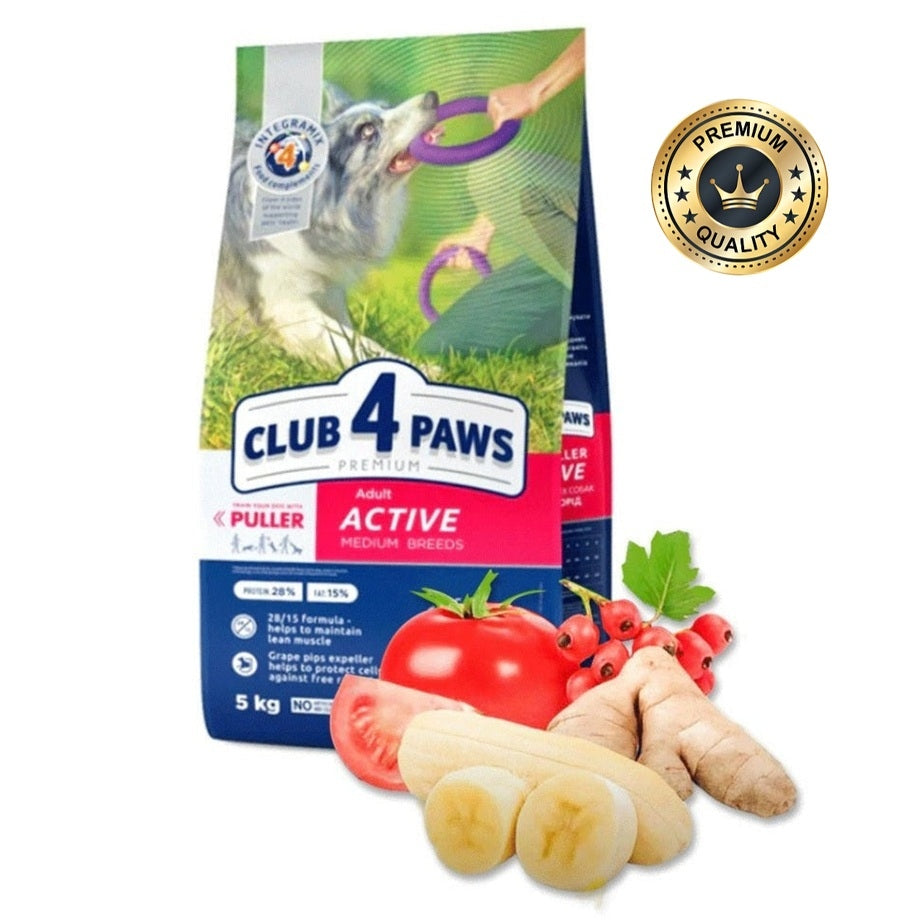 CLUB 4 PAWS for medium breeds adult dogs Active Complete dry food  5kg