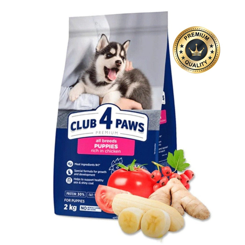 Club 4 Paws For Puppies Of All Breeds Rich In Chicken Complete Dry Food 2Kg