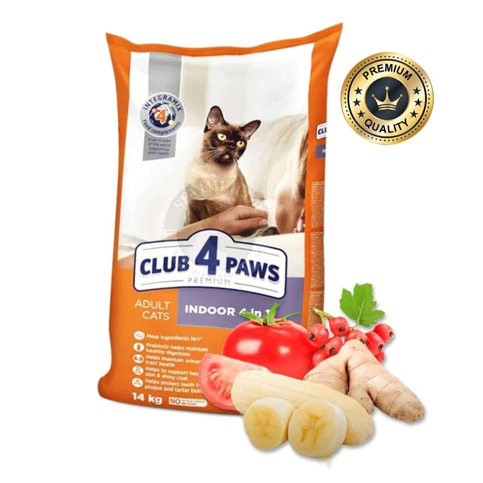 Club 4 Paws Indoor 4In1 Complete Dry Food For Adult Cat 14Kg