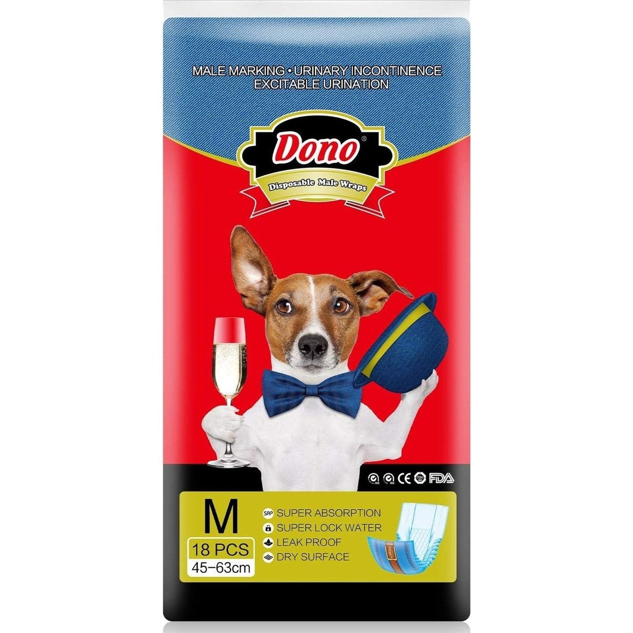 Jeans Style Dono Male Dog Diaper M 18Pcs
