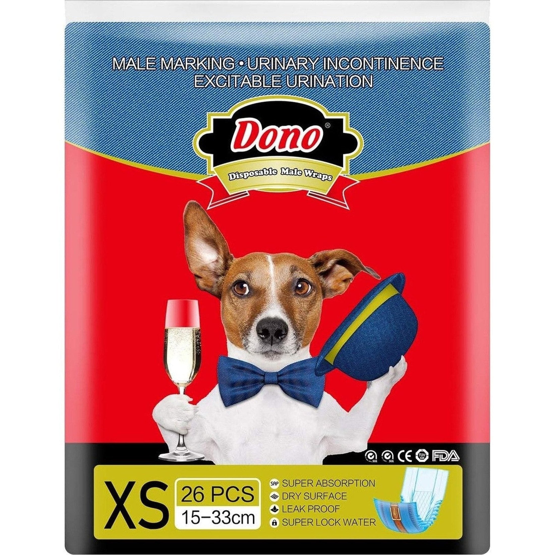 Jeans Style Dono Male Dog Diaper Xs 26Pcs