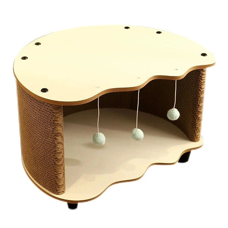Eggshell Corrugated Cat Nest (White)