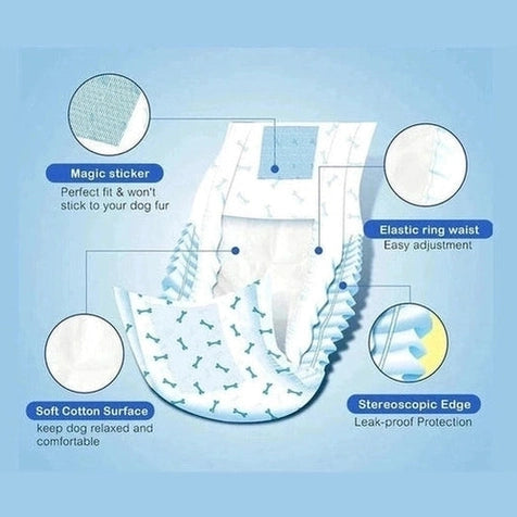 Pet Soft Male Dog Diaper   M 12Pcs