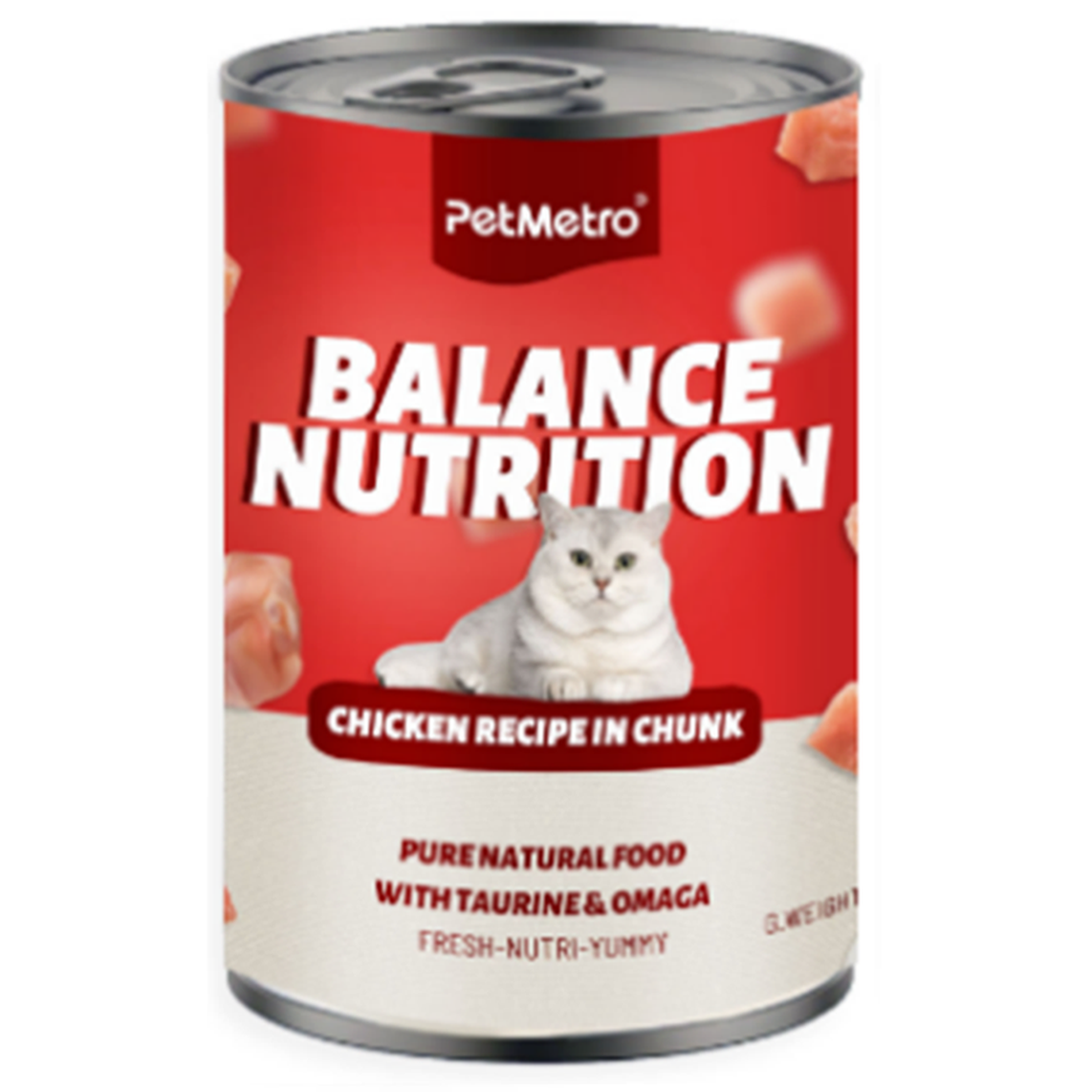 Petmetro- Chicken In Gravy Cat Wet Food Canned 375G,Case Of 24