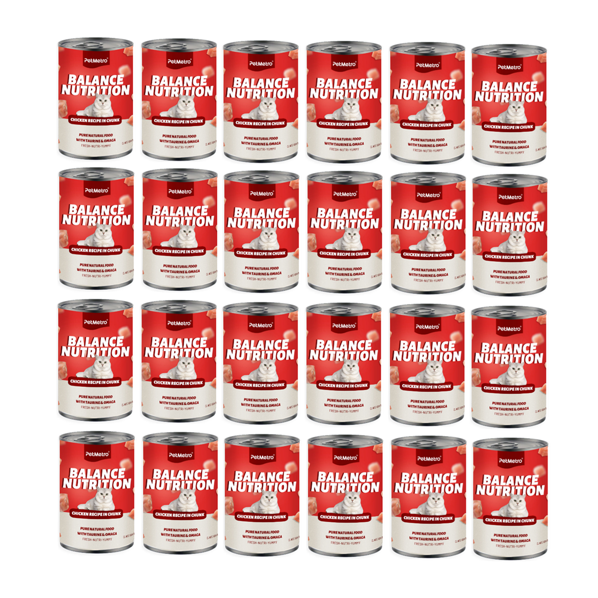 Petmetro- Chicken In Gravy Cat Wet Food Canned 375G,Case Of 24