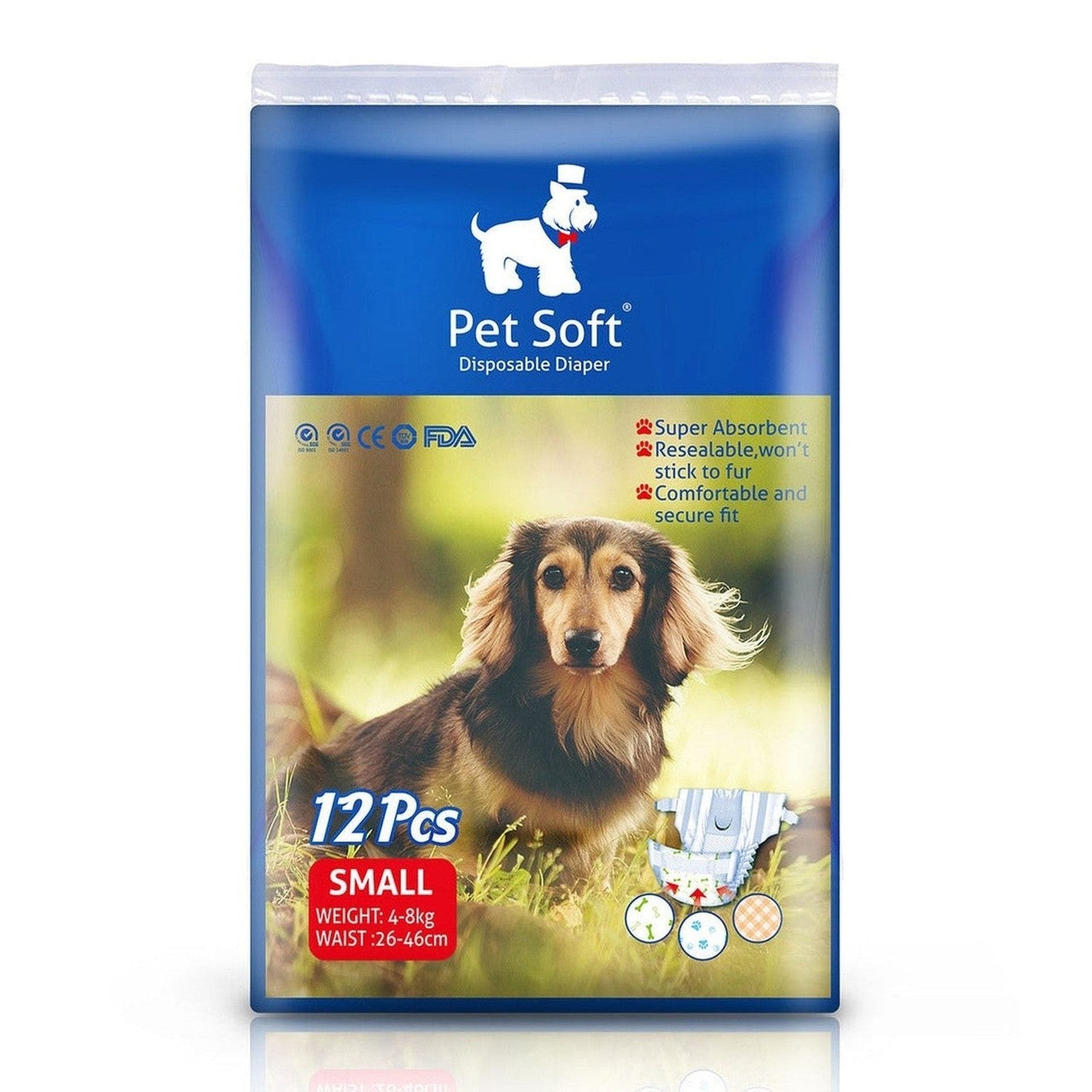 Pet Soft Female Pet Diaper   S 12Pcs