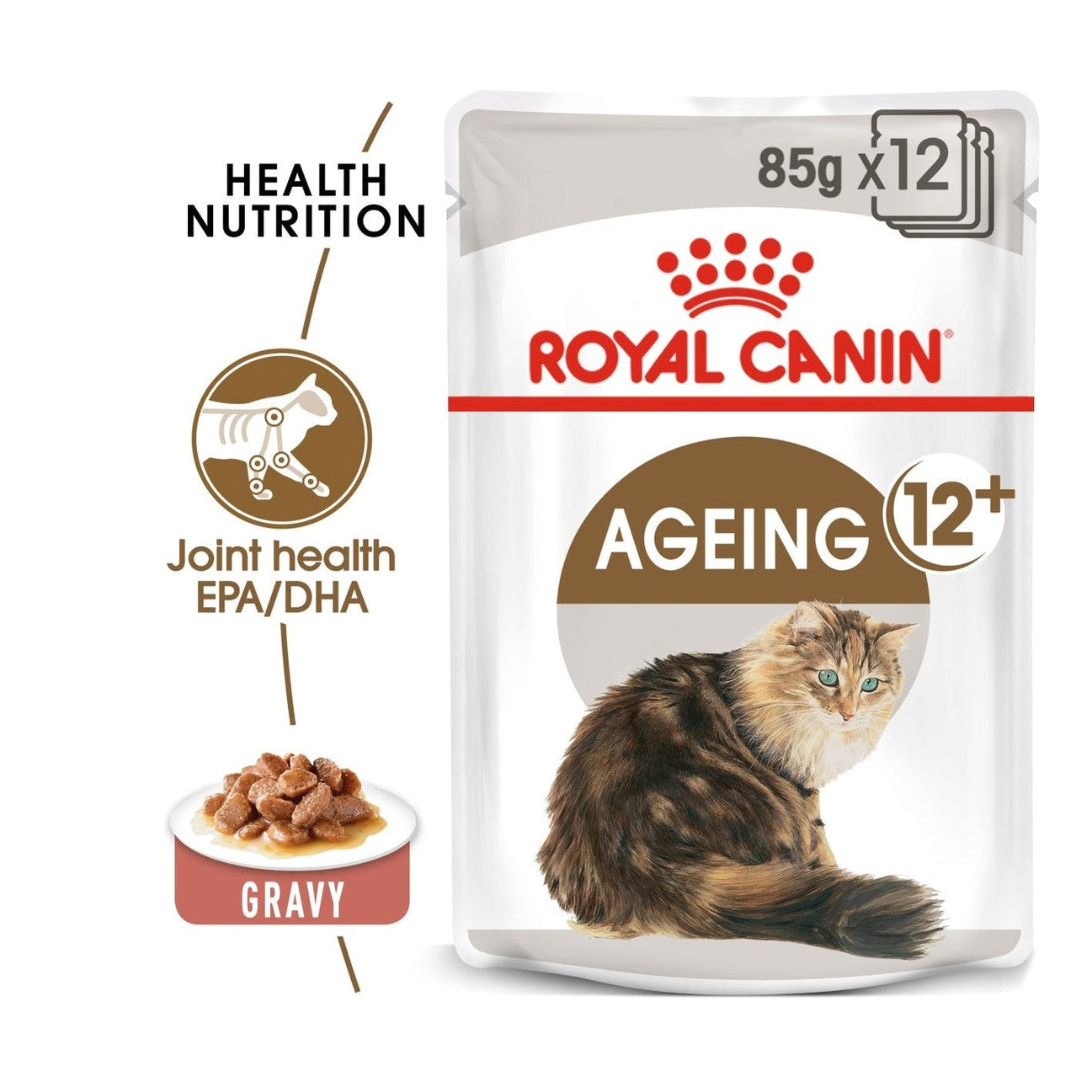 Feline Health Nutrition Ageing 12+ Gravy (Wet Food - Pouches) 12 X 85G