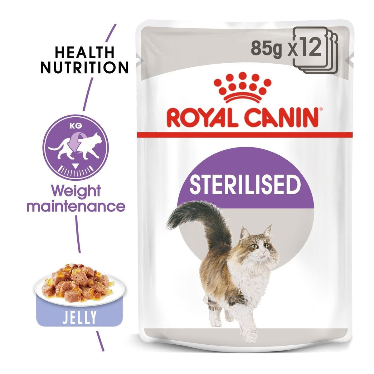 Feline Health Nutrition Sterilised Jelly (Wet Food - Pouches) 12 X 85G