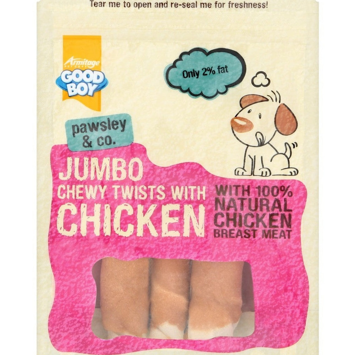 Jumbo Chicken Chewy Twists - 100G