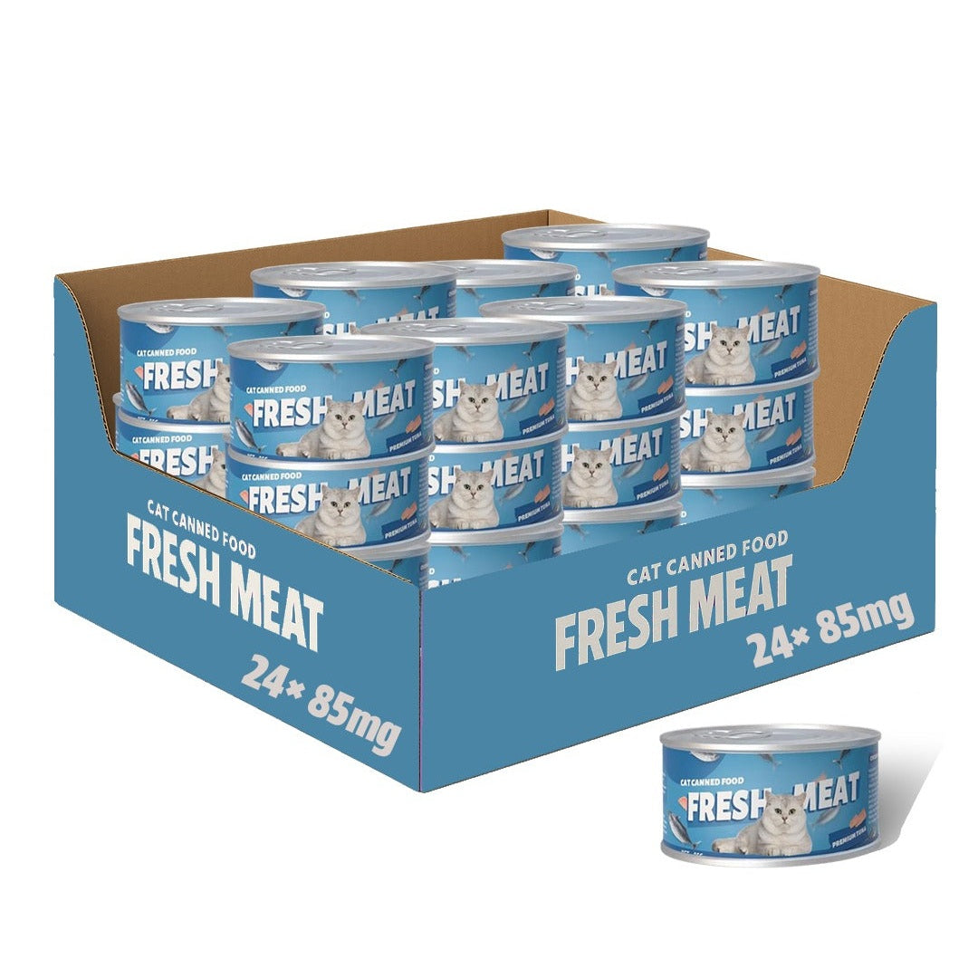 Petmetro Chunk Tuna Cat Wet Food Canned 85G,Case Of 24