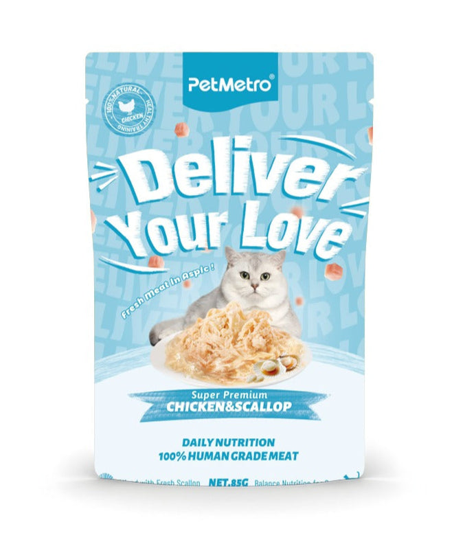 Petmetro Human Grade Pouch Chicken With Scallop 85G Pouch
