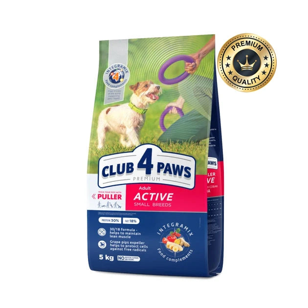 Club 4 Paws For Small Breeds Adult Dogs Active Complete Dry Food  5Kg