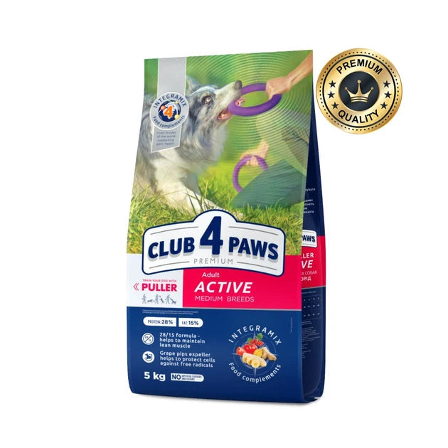 CLUB 4 PAWS for medium breeds adult dogs Active Complete dry food  5kg