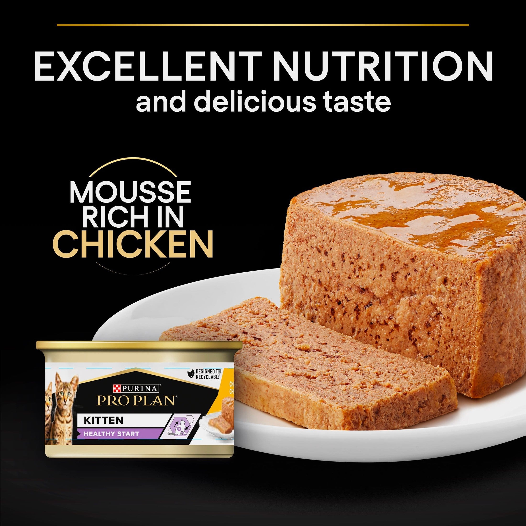 Pro Plan Baby Kitten Mousse Healthy Start, Wet Cat Food, rich in Chicken 85g