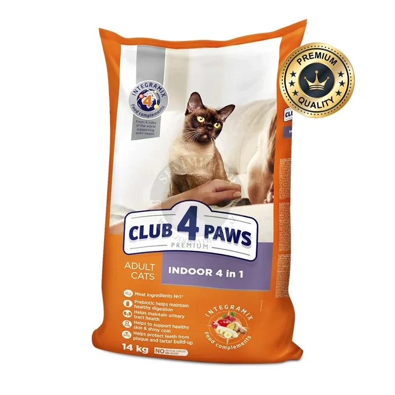 Club 4 Paws Indoor 4In1 Complete Dry Food For Adult Cat 14Kg