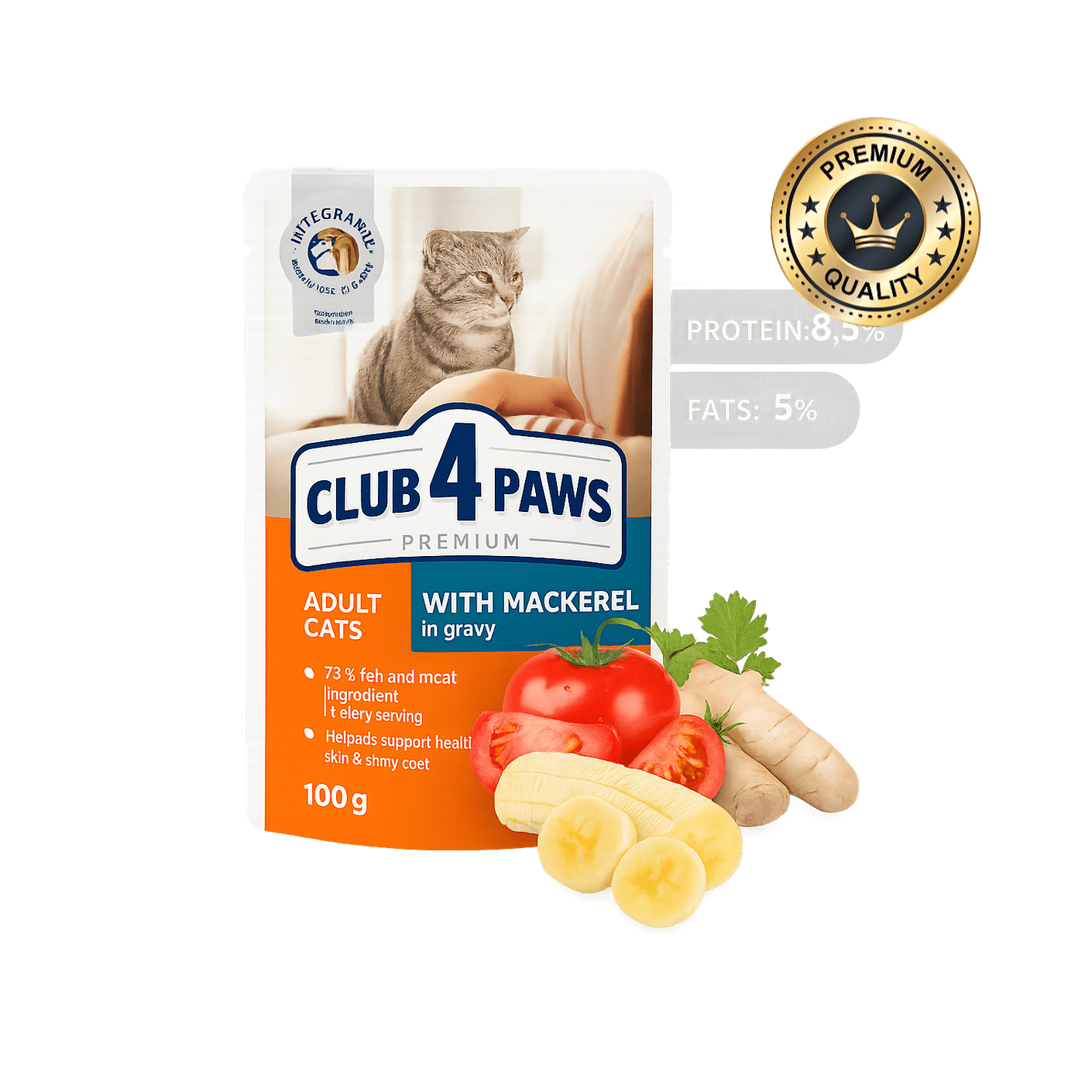 CLUB 4 PAWS mackerel in gravy 100g Pack Of 24pcs for adult cat