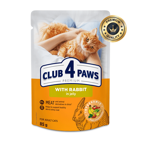 CLUB 4 PAWS rabbit in jelly for adult cat 85g Pack Of 24pcs