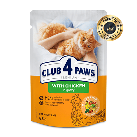 CLUB 4 PAWS chicken in gravy for adult cat 85g Pack Of 24pcs