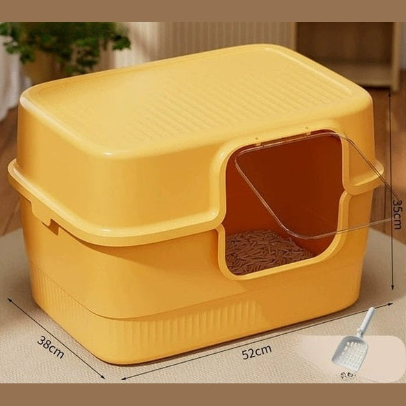 Fully Enclosed Square-Mouth Door Cat Litter Box