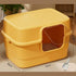 Fully Enclosed Square-Mouth Door Cat Litter Box