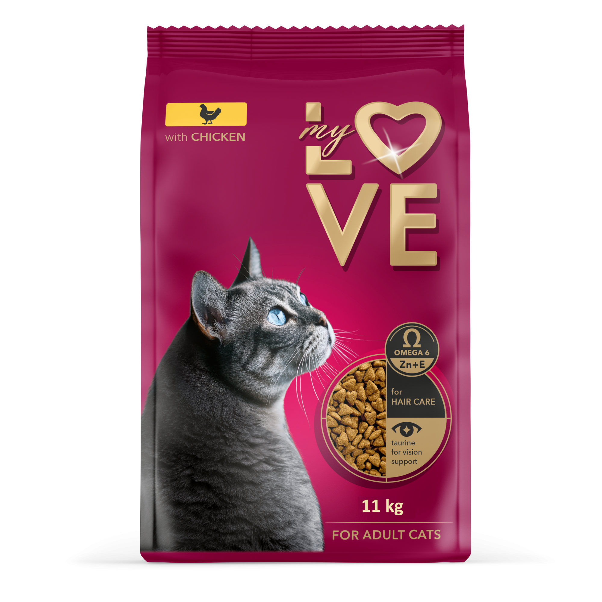 My Love Sensitive Digestion With Chicken Complete Dry Food For Adult Cat 11Kg