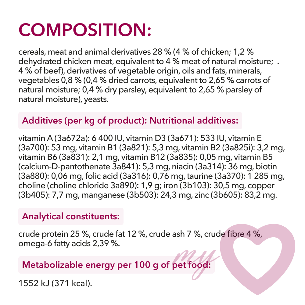My Love Complete Dry Pet Food For Adult Cats With Chicken Beef And Vegetables 11 Kg