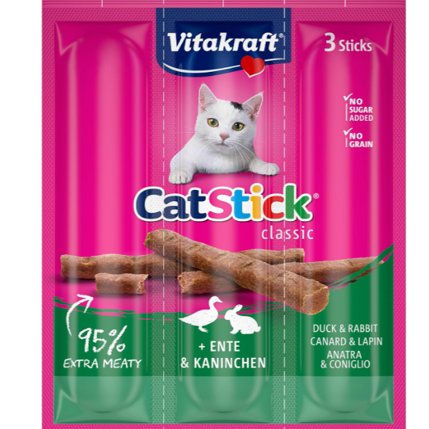 Vitakaraft Cat Sticks Mini Rabbit & Duck 18G 3Pc