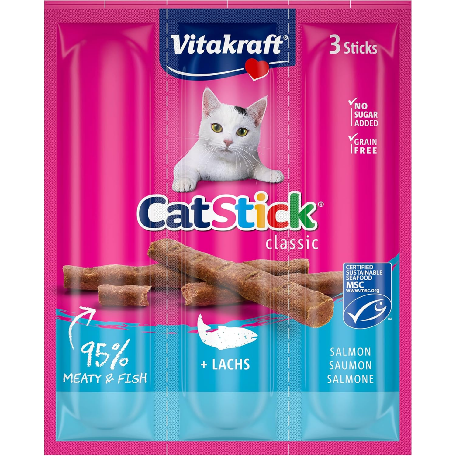 Vitakaraft Cat Sticks Mini Salmon & Trout 18G 3Pc