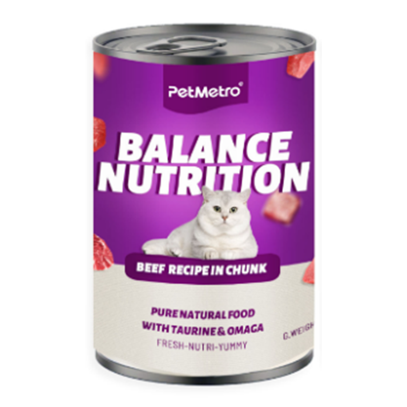 Petmetro Beef In Gravy Cat Wet Food Canned 375G,Case Of 24