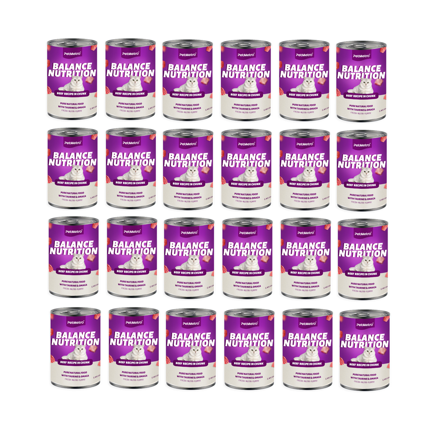 Petmetro Beef In Gravy Cat Wet Food Canned 375G,Case Of 24