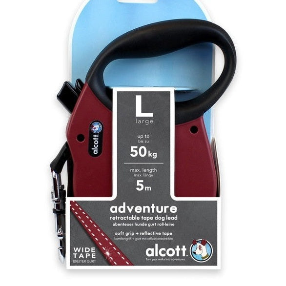 Adventure Retractable Leash, 5 M - Large - Red