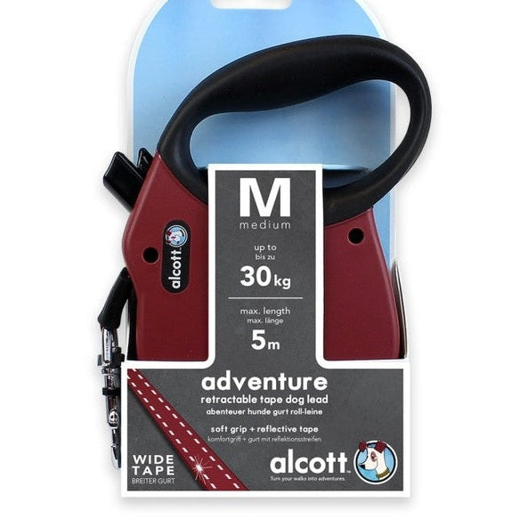 Adventure Retractable Leash, 5 M - Medium - Red