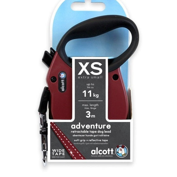 Adventure Retractable Leash, 3 M - Extra-Small - Red