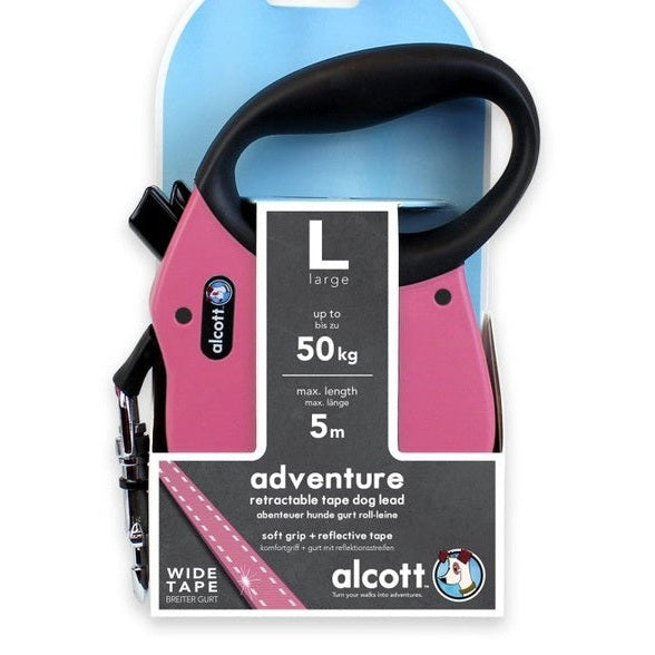 Adventure Retractable Leash, 5 M - Large - Pink