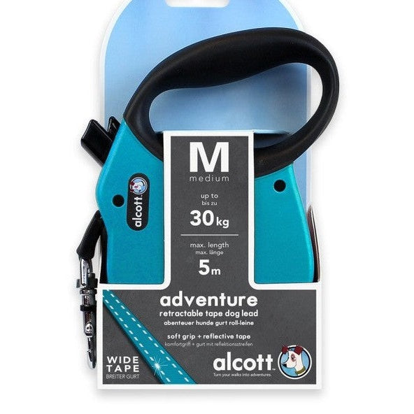 Adventure Retractable Leash, 5 M - Medium - Blue
