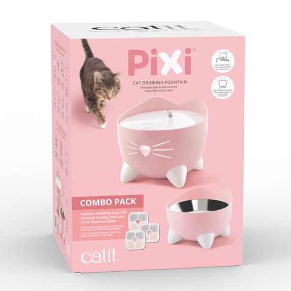 Catit Pixi Drinking Fountain - Combo Pack/Pink