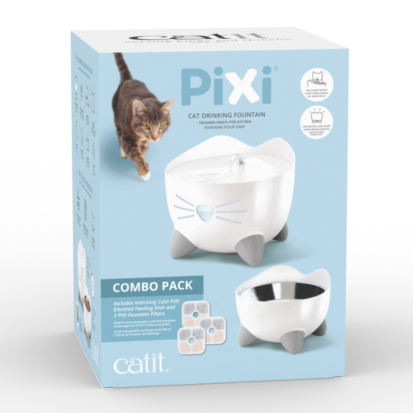 Catit Pixi Drinking Fountain - Combo Pack/White