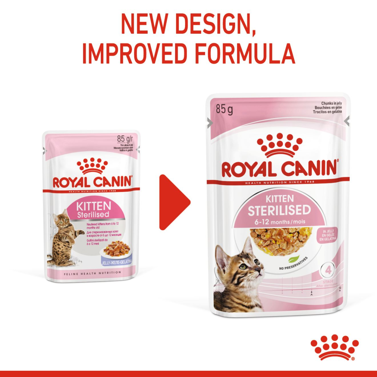 Feline Health Nutrition Kitten Sterilised Jelly (Wet Food - Pouches) 12 x 85 g