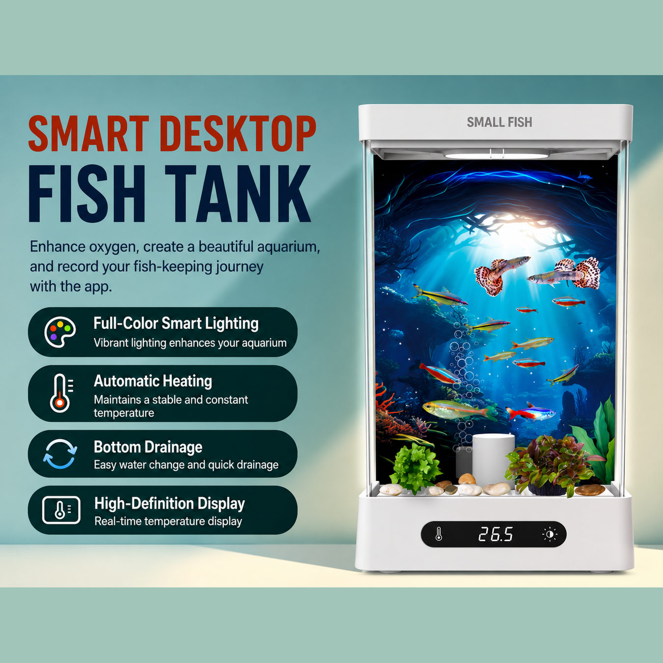 Smart Fish Tank Small Size Black Color