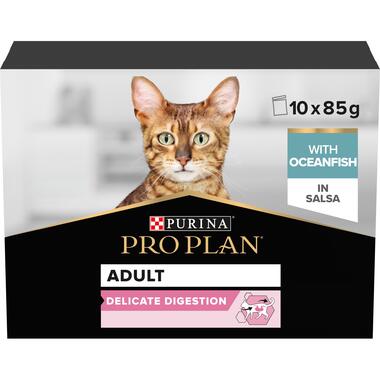 Pro Plan Delicate Digestion Adult Wet Cat Food, Ocean Fish in Gravy, MP 10x85g