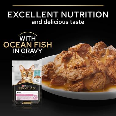 Pro Plan Delicate Digestion Adult Wet Cat Food, Ocean Fish in Gravy 85g