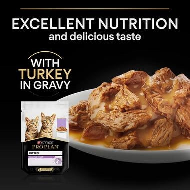Pro Plan Kitten Wet Cat Food, Turkey in Gravy MP4 10x85g