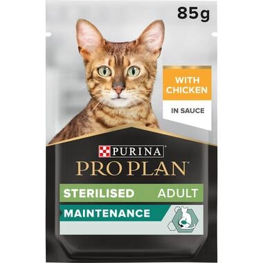 Pro Plan Sterilised Adult Wet Cat Food, Chicken in Gravy 85g