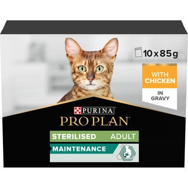 Pro Plan Sterilised Adult Wet Cat Food, Chicken in Gravy, MP 10x85g