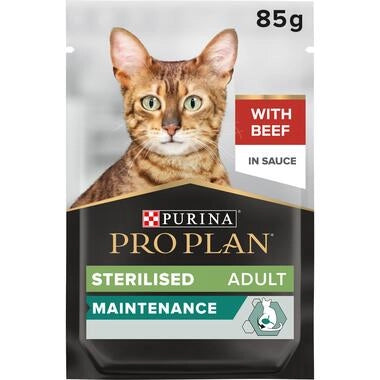 Pro Plan  Sterilised Adult Wet Cat Food, Beef in Gravy 85g